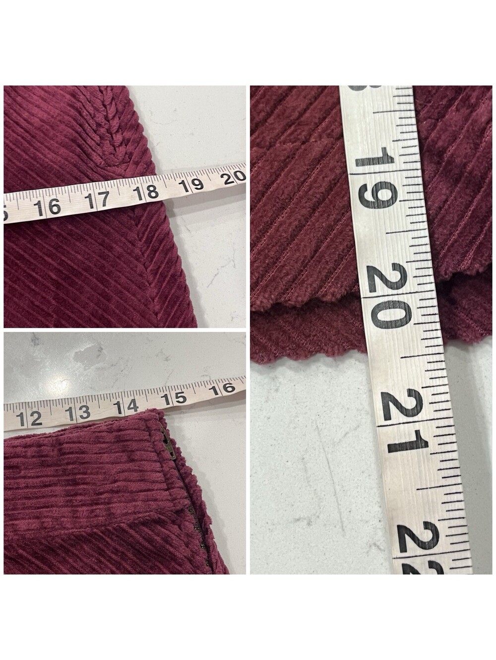 Talbots Burgundy Corduroy Mini Skirt Size 4 NWT 100% Cotton A-Line Fall Preppy - Picture 4 of 7